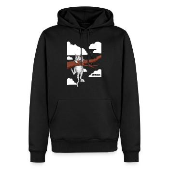 Hang in there 06 - Men’s Premium Organic Hoodie - black - Front - Nico (187cm)