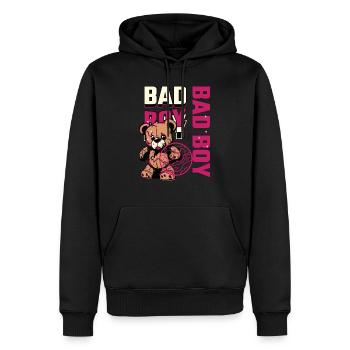 Bad Boy - Männer Premium Bio Hoodie - Schwarz - Vorne - Nico (187cm)