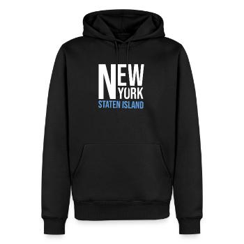 New York Staten Island Souvenir - Men’s Premium Organic Hoodie - black - Front - Nico (187cm)