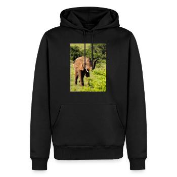 Éléphant - Sweat à capuche Premium bio Homme - noir - Devant - Nico (187cm)