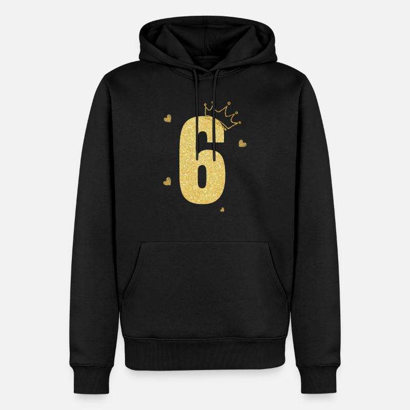 6e anniversaire couronne doré - Sweat à capuche Premium bio Homme - noir