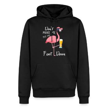 Dont Make Me Put My Foot Down Pink Flamingo - Men’s Premium Organic Hoodie - black - Front - Nico (187cm)