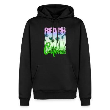 Vintage Blumen Strand Kalifornien Retro Garten USA - Männer Premium Bio Hoodie - Schwarz - Vorne - Nico (187cm)