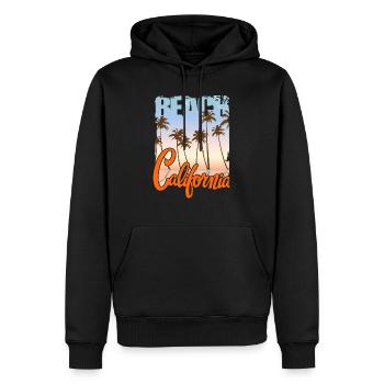 Vintage Blumen Strand Kalifornien Retro Garten USA - Männer Premium Bio Hoodie - Schwarz - Vorne - Nico (187cm)