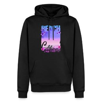 Vintage Blumen Strand Kalifornien Retro Garten USA - Männer Premium Bio Hoodie - Schwarz - Vorne - Nico (187cm)