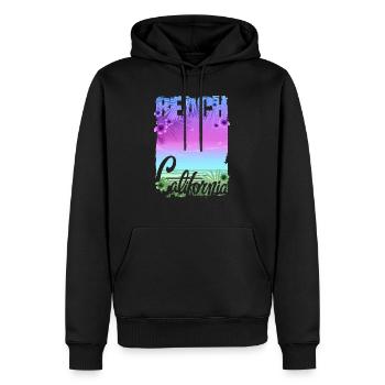 Vintage Blumen Strand Kalifornien Retro Garten USA - Männer Premium Bio Hoodie - Schwarz - Vorne - Nico (187cm)