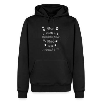 Wer wird uns retten? Neo oder Noah? - Männer Premium Bio Hoodie - Schwarz - Vorne - Nico (187cm)