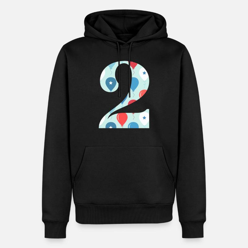 2e anniversaire ballon - Sweat à capuche Premium bio Homme - noir