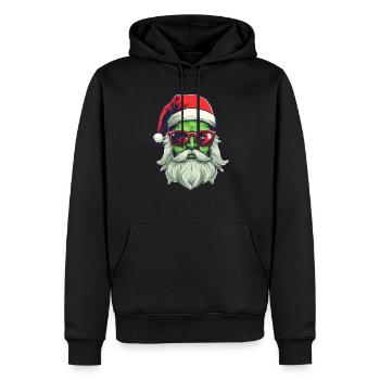 Conception du logo Ugly Christmas Santa Clause - Sweat à capuche Premium bio Homme - noir - Devant - Nico (187cm)