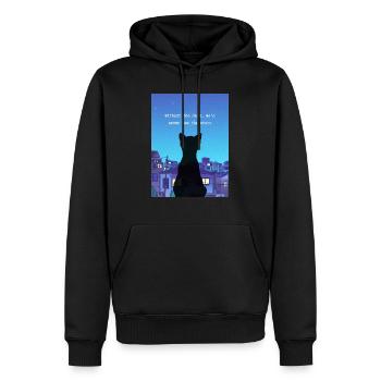 Citation inspirante pour les créatifs et les amoureux des chats - Sweat à capuche Premium bio Homme - noir - Devant - Nico (187cm)