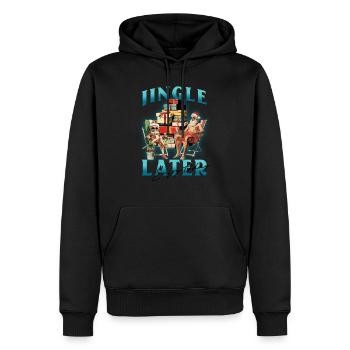 Jingle Later - Men’s Premium Organic Hoodie - black - Front - Nico (187cm)