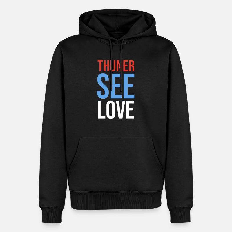 Fischen am Thunersee - Männer Premium Bio Hoodie - Schwarz