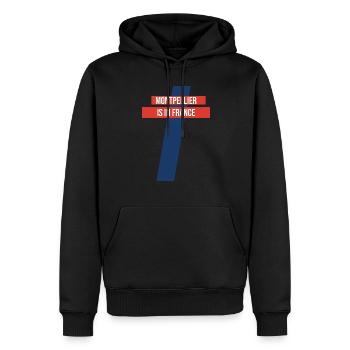 Montpellier est en France : Cadeau enfant - Sweat à capuche Premium bio Homme - noir - Devant - Nico (187cm)