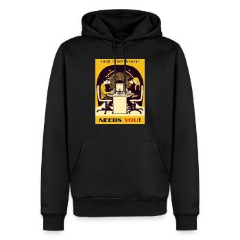 IT department - Männer Premium Bio Hoodie - Schwarz - Vorne - Nico (187cm)