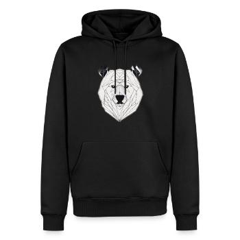 Bär Skizze - Männer Premium Bio Hoodie - Schwarz - Vorne - Nico (187cm)