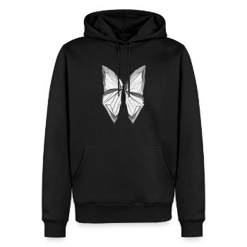 Schmetterling - Männer Premium Bio Hoodie - Schwarz - Vorne - Nico (187cm)