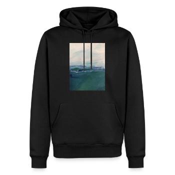 Abstraktes Meer - Männer Premium Bio Hoodie - Schwarz - Vorne - Nico (187cm)