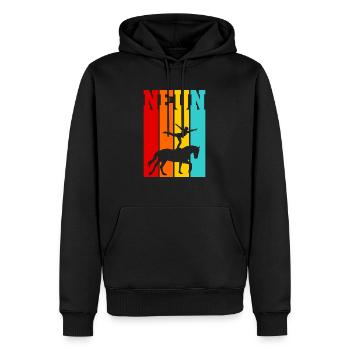Neun Jahre alt - Alter - Geburtstag - Voltigieren - Männer Premium Bio Hoodie - Schwarz - Vorne - Nico (187cm)