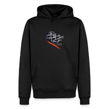 Abstrakt kleiden Abstrakter Kleidungsstil - Männer Premium Bio Hoodie - Schwarz - Vorne - Nico (187cm)