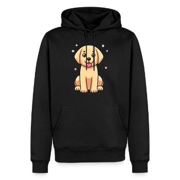 Labrador niedlich - Männer Premium Bio Hoodie - Schwarz - Vorne - Nico (187cm)