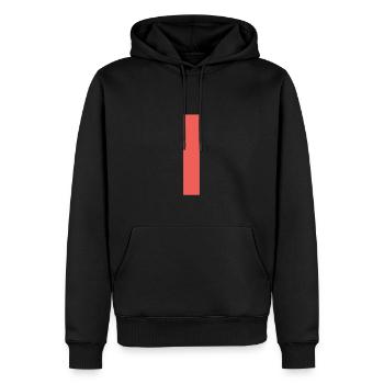 T-shirt with a red line through the middle - Men’s Premium Organic Hoodie - black - Front - Nico (187cm)