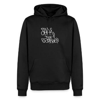 Saas Fee Boarder - Men’s Premium Organic Hoodie - black - Front - Nico (187cm)