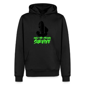 gorilla strong - Männer Premium Bio Hoodie - Schwarz - Vorne - Nico (187cm)