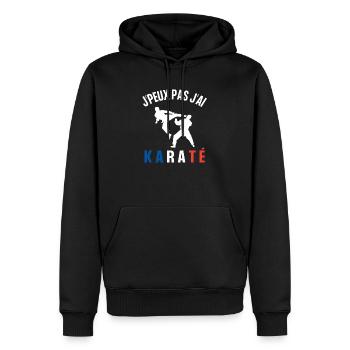 Je peux pas j'ai karaté humour cadeau - Sweat à capuche Premium bio Homme - noir - Devant - Nico (187cm)