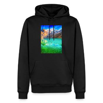 EAU DE MONTAGNE - Sweat à capuche Premium bio Homme - noir - Devant - Nico (187cm)