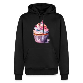 Petit gâteau 2 - Sweat à capuche Premium bio Homme - noir - Devant - Nico (187cm)