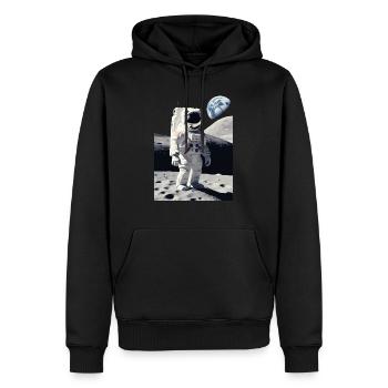 Astronaut auf dem Mond - Männer Premium Bio Hoodie - Schwarz - Vorne - Nico (187cm)