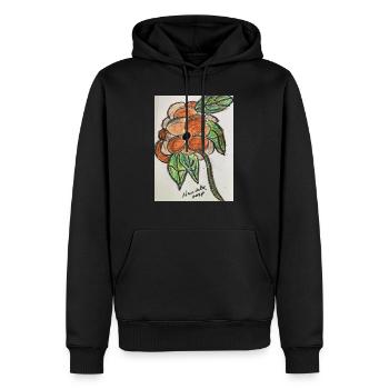 Orange flower - Sweat à capuche Premium bio Homme - noir - Devant - Nico (187cm)