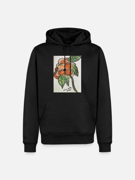 Orange flower - Sweat à capuche Premium bio Homme - noir