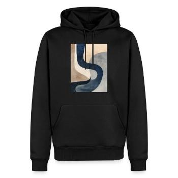 Poster min Abstract 2 - Sweat à capuche Premium bio Homme - noir - Devant - Nico (187cm)