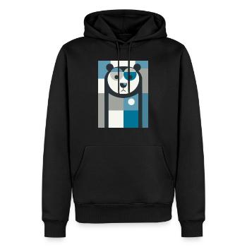 Ours abstrait - Sweat à capuche Premium bio Homme - noir - Devant - Nico (187cm)