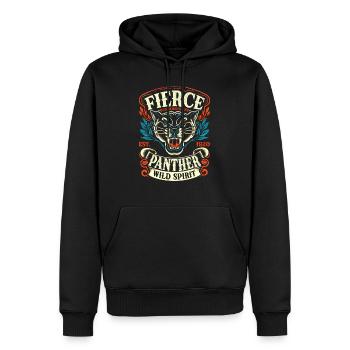 Fierce Panther Old School Tattoo Wild - Männer Premium Bio Hoodie - Schwarz - Vorne - Nico (187cm)