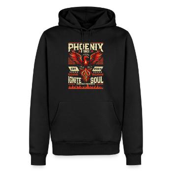 Phönix Feuerkunst Vintage Aufsteigender Sonnenvogel - Männer Premium Bio Hoodie - Schwarz - Vorne - Nico (187cm)