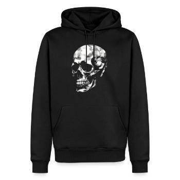 Skull - Männer Premium Bio Hoodie - Schwarz - Vorne - Nico (187cm)