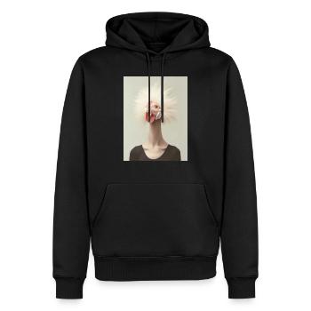 AP Surreal Chicken Portrait 2 August 2024 - Männer Premium Bio Hoodie - Schwarz - Vorne - Nico (187cm)