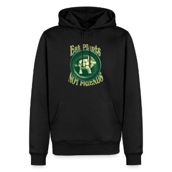 Mangez des plantes, pas des amis - Sweat à capuche Premium bio Homme - noir - Devant - Nico (187cm)