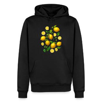 Zitronen - Männer Premium Bio Hoodie - Schwarz - Vorne - Nico (187cm)