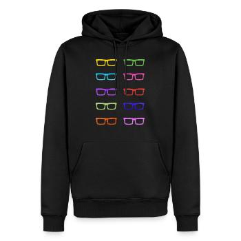 Colourful Glasses - Men’s Premium Organic Hoodie - black - Front - Nico (187cm)