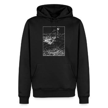 Message dans une bouteille - Sweat à capuche Premium bio Homme - noir - Devant - Nico (187cm)