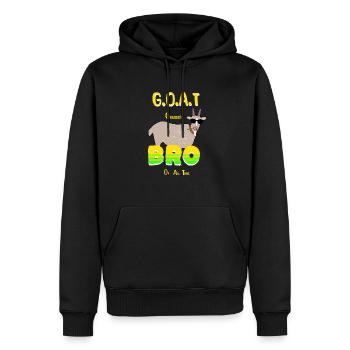 GOAT Bro - Männer Premium Bio Hoodie - Schwarz - Vorne - Nico (187cm)