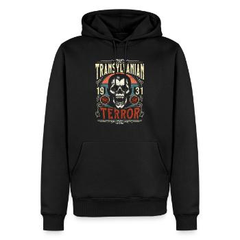 Transsilvanien Terror Vintage Skelett Dracula - Männer Premium Bio Hoodie - Schwarz - Vorne - Nico (187cm)
