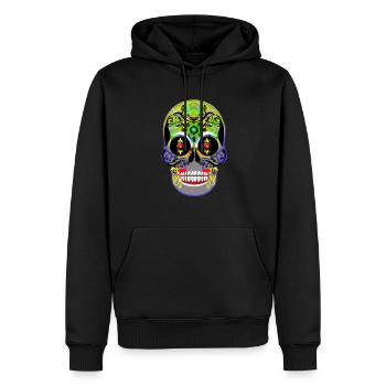 Crâne 7 - Sweat à capuche Premium bio Homme - noir - Devant - Nico (187cm)