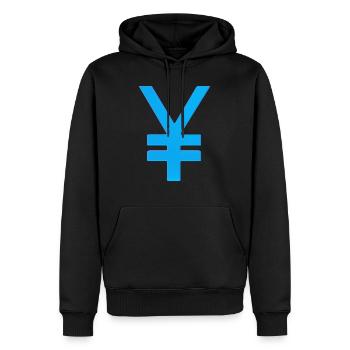 Modernes Design des Yen-Währungssymbols - Männer Premium Bio Hoodie - Schwarz - Vorne - Nico (187cm)