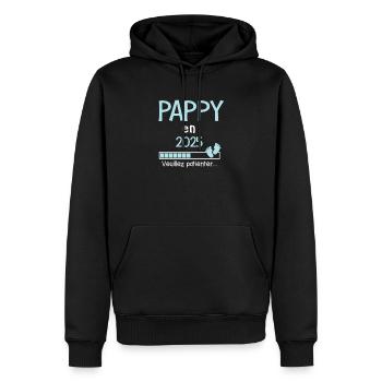 Pappy en 2025 Cadeau Futur Papi - Sweat à capuche Premium bio Homme - noir - Devant - Nico (187cm)