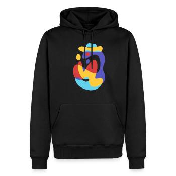 monstre profiter de la mer d’été - vintage audacieux abstrait - Sweat à capuche Premium bio Homme - noir - Devant - Nico (187cm)