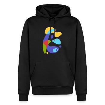 Vintage abstrakte Kreatur - Männer Premium Bio Hoodie - Schwarz - Vorne - Nico (187cm)